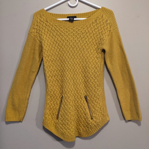 Hooked Up by IOT Tops - Mustard Sweater